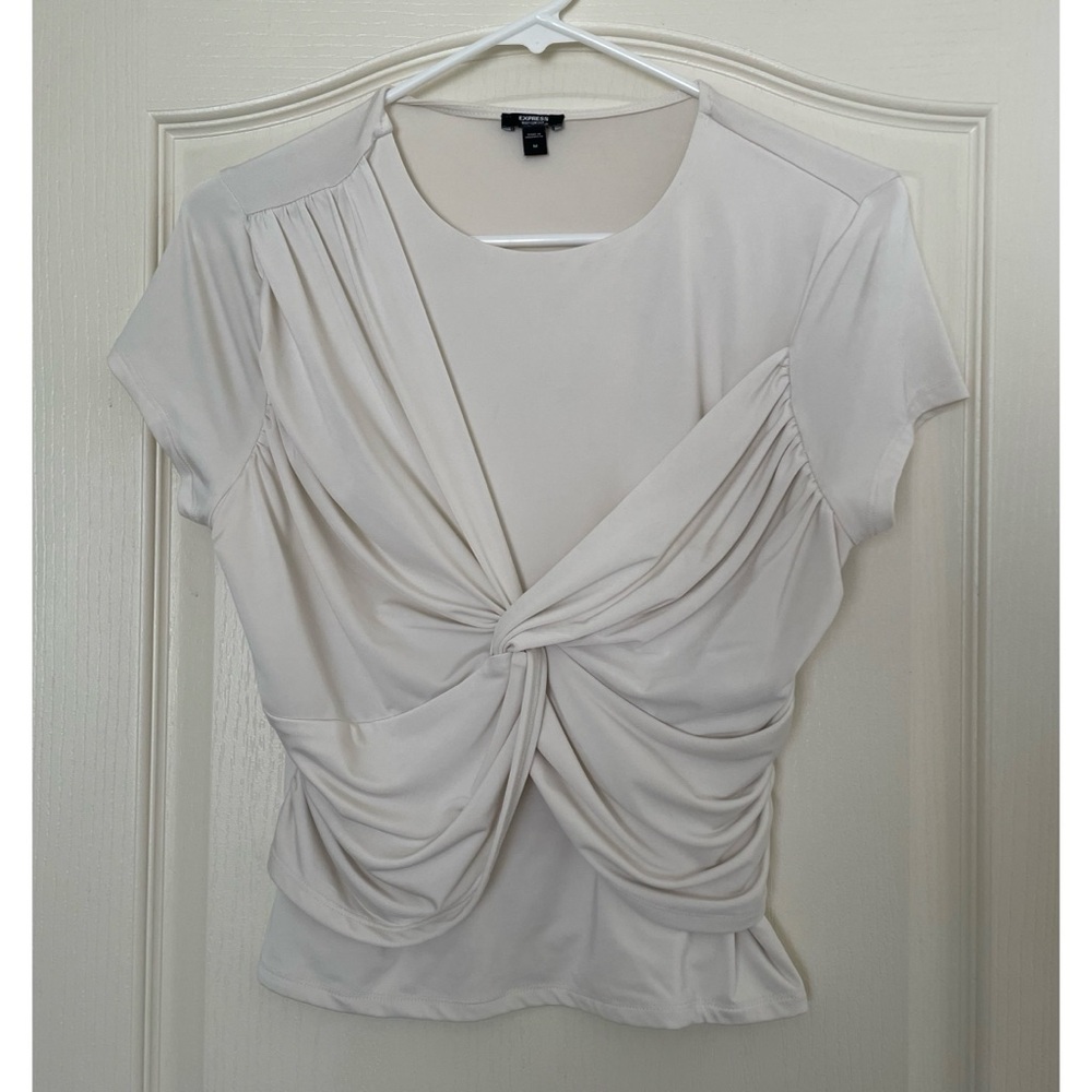 Express Cream Twist-Front Blouse sz medium